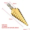 Bohrer Bits Hex Titan Schritt Kegel Bohrer 4-22mm Lochschneider HSS 4241 Für Blechbearbeitung Holz Bohren Hohe Qualität Drop Liefern Dhonm