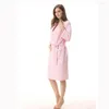 Women's Sleepwear High Quality Waffle Cotton Kimono Bathrobe Women Comfortable Suck Water Bridesmaid Robes Man Dressing Gown Autumn Robe