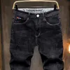 Men's Jeans Hommes tendance mince couleur unie jean été mâle vêtements à la mode simplicité poches épissé décontracté droit Denim pantalon 231116