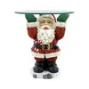 Decorative Objects Figurines Resin Santa Claus Statues Holding Snack Tray Christmas Figurine with Treats Holder Cake Dessert Stand Fruit Plate for Party 231115