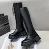 Bottes longues et hautes en cuir PU blanc pour femme, mode à lacets, plateforme, cuisses, taille 43, 231116