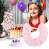 Dog Apparel Pink Tutu Skirt Adjustable Birthday Party Cat Dress With Crown Comfortable Pet Costume For Gift Puppies Kittens