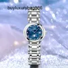 Designer Watches Light Luxury High Beauty Diamond Inlaid Women's Watch Simple Steel Band Waterproof Star Moon Blue Quartz Calendar