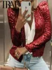 Women's Jackets 2023 Autumn Fashion Standing Collar Colored Sequin Coats Casual Versatile Short Coat Sliver