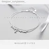 Anklets Modian Fashion Sterling Silver 925 Plant Anklet for Women Tree Branch Leaves Tiny Ball Simple Anklet Fine Jewelry 2020 NewL231116