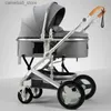 Kinderwagens # Pasgeboren 2 in 1 Kinderwagen Luxe hoge landschap kinderwagen Opvouwbare kinderwagen reizen Kinderwagen baby trolley auto kinderwagens Q231116