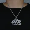 Kedjor otr bokstäver hänge halsband is ut bling cz stenar män charms mode smycken