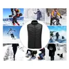 Gilets pour hommes Hommes USB Infrarouge 9 zones de chauffage Gilet Veste Hommes Hiver Gilet chauffant électrique Gilet pour la randonnée sportive surdimensionné 3XL 231115