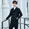 Men's Jackets Men double-breasted trench coat Korean men's casual wool coats fashion men's winter warm Slim windbreaker jacket coats 231116