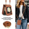 Luxury Shoulder Makeup Mirror Vogue Phone Case för Samsung Galaxy Folding Z Flip5 Flip3 Flip4 5G Robust Multiple Card Slots läderplånbok Kickstand Fold Shell