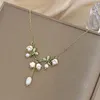 Pendentif Colliers Lifefontier Sweet Bell Orchids Fleur pour Femmes Filles Tempérament Émail Mariage Collier Collier Bijoux 2023