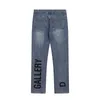 Designer Gallery American High Street Loose Blue Straight Letter Print Jeans Denim-Hosen