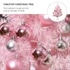 Christmas Decorations Tabletop Tree With Lights Artifical Simulation Xmas For Pink