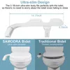 Ensemble d'accessoires de bain Fixation de bidet SAMODRA Siège de toilette ultra mince Double buse Pression d'eau réglable Pulvérisateur de cul non électrique 231115