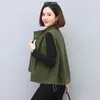 Kamizelki damskie splatanie luźnej kamizelki kamizelki kamizelki żeńska vintage Korea Fashion Shlee Bez rękawów stojak stojak stały kolor