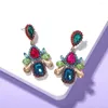 Boucles d'oreilles pendantes HYSECMAO Design luxe coloré cristal goutte femmes femme brillant strass suspendus mariage bijoux de mariée