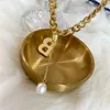 Pendant Necklaces Fashion Multilevel Gold Color Punk Thick Chain Faux Pearl Letter Necklace For Women Female Vintage Collar Jewelry