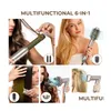 Hårar Professional Air Brush 6 i 1 torktumlare Foldbar Blow utbytbar borsthuvudstyling Curling Wand 230829 Drop Delivery DHJ2V