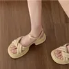 Retro Sandals épaisses Sandales Chaussures Roman Dames Classic Classic Black Flats Summer Open Toe Beach Femme 581