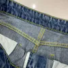 Kvinnors jeans lyxiga varumärken sommarmode tvättade blå design raka ben denim byxor lösa avslappnade hög midja byxor
