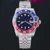 Часы Rolaxs Gmt Pepsi Premium, 40 мм, механизм 8215, нержавеющая сталь, красный, синий, керамика, сапфировое стекло, суперсветящаяся водонепроницаемость, Montre De Luxury Fashion 50VL