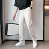 Herrbyxor Autumn Winter Kpop Fashion Style Harajuku Slim Fit Trousers Loose Casual All Match High Street Straight Cylinder Suit Pant