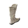 Stövlar TMA -ögon Snakeembossed läder och PU Upper Women's Tall Boot Fleece för värme 231116