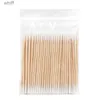 Baumwolle Tupfer 100/300 stücke Doppel Kopf Baumwolle Tupfer Frauen Make-Up Baumwolle Knospen Spitze Für Medizinische Holz Sticks Nase Ohren Reinigung gesundheit Pflege ToolsL231116