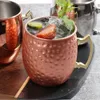 Muggar Cocktail Wine Cup Moskva Mule Mug Rostless Steel Hammered Copper Plated Beer Coffee Bar Drinkware Champagne 231116