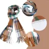 Scarves 1Pcs 2023 Autumn Winter Design Ladies Fashion Plaid Imitation Cashmere Retro-Large Size Thickened Cold Keep Warm Scarf Shawl