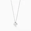 Designer Jewelry Naszyjnik Klasyczny T-Home S925 Srebrny wisiorek podwójny talerz z Diamentowym Kleju