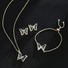 Wedding Jewelry Sets Emmaya Butterfly Glass Romantic Bridal Bracelet Pendant Set for Women Dinner Dress Birthday Gift 231116