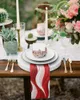 テーブルナプキン4PCSレッドリップル3次元の抽象的な四角50cm結婚式の飾り布布キッチン