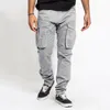 Calças de brim masculinas atacado de alta qualidade calças de carga casual multi bolso esportes elástico jogger sweatpants 231116