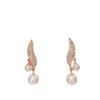 Stud clásico elegante imitación doble perla cuelga los pendientes para las mujeres cristal largo borla gota pendiente joyería de boda regalos 231116