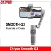 Stabilizatory Zhiyun Smooth Q3 smartfon Gimbal 3-osiowy telefon Gimbals Przenośny stabilizator dla iPhone 14 Pro Max // Q231116