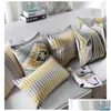 Coussin/Oreiller décoratif Coussin/Oreiller décoratif Coussin de style scandinave Er Home Decor Géométrique Décoratif Ers Zebra Throw Pill Dhfcq