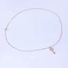 Co012 Key Shaped Necklace Solid Gold Pendant Necklaces Rose Gold Original Standard Necklace DIAMOND JEWELRY