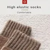 Chaussettes pour hommes 5 paires Hiver à carreaux doux et chauds pour femmes - Tube milieu en laine épais