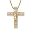 Pendant Necklaces Hip Hop CZ Stone Paved Bling Iced Out INRI Crucifix Jesus Cross Pendants For Men Rapper Jewelry GiftPendant PendantPendant