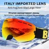 Skibrille UV400 Doppelschichtige Antibeschlag-Skibrillenlinse Skimaske Brille Skifahren Schnee Snowboardbrille Spiegelpolarisierte Brille für Herren 231115