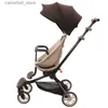 Poussettes # Poussette chariot pour enfants Portable pliant luxe voyage landau haute vue quatre roues amortisseur poussette légère Q231116