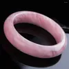 Bangle Inner Diameter 58mm Genuine Pink Natural Quartz Crystal Bangles Bracelets For Women