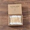 Coton-tige sans plastique 200 pièces/boîte Double tête coton-tige en bambou adultes maquillage coton-tige bâtons de bois nez oreilles nettoyage outil de soins de santé L231116