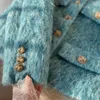 Giacche da donna Retro autunno inverno giacca di lana di tweed da donna piccola fragranza monopetto o-collo caldo capospalla corto 231116