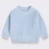 Pullover Baby Sweaters Autumn Winter Kids Boys Girls Long Sleeve Pure Color Knit Sweater Clothes 231115