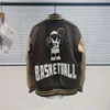 Bird Family Element Lente Nieuwe Heren Loose Fit Baseball Jersey Trendy Basketbal Handdoek Borduren Contrast Kleur Jasje