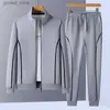 Trainingspakken voor heren Lente Plus Size Sportpak Baseball Kraag Vestpak Casual Effen Kleur Stiksels Herensets Los Hombres Conjuntos L-7XL Q231117