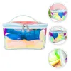 Bouteilles de rangement trousse de maquillage Train support de voyage organisateur de toilette transporter pochette en Tpu ensemble de bagages étanche Transparent Portable grand