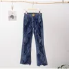 Jeans pour femmes 2023 Criss Cross Hollow Out pour femmes Casual Streetwear Pantalon en denim droit Mode Jambe large